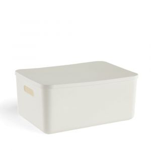 Panier de rangement avec couvercle plastique 36x26cm