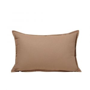 MADURA - Housse de coussin Leolino en Coton lin uni Marron