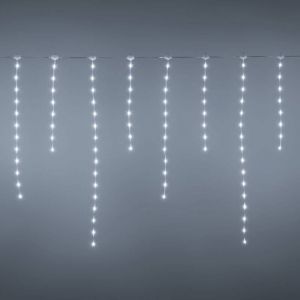 Lotti Guirlande stalactites chute de neige 3m H80cm 220 LED gouttes blanc froid c&acirc;ble transparent