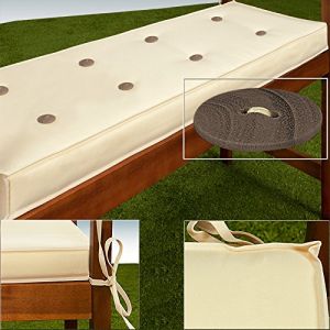 Deuba Coussin pour banc Beige - Assise Banc de jardin - Jardin Maison Rembourr&eacute;
