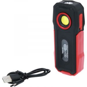 KS Tools Lámpara de mano móvil de taller, plegable, 300 lúmenes
