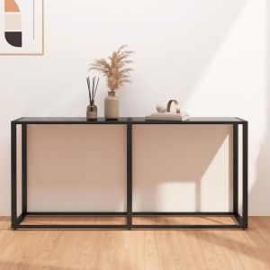 VidaXL Table Console Verre Trempé 160x35x75,5 cm Noir - Noir
