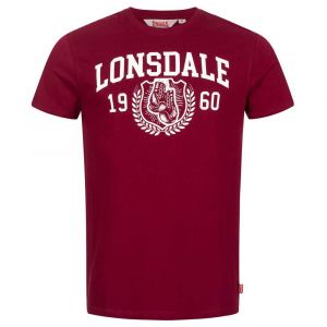 Image de Lonsdale T-shirt à Manches Courtes Staxigoe 3XL Oxblood / White