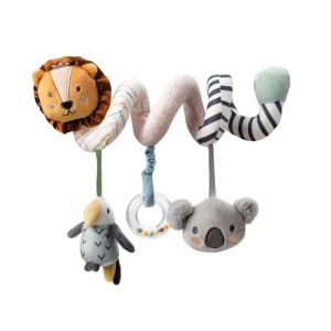 N&ucirc;by Spirale d&rsquo;activit&eacute;s &ndash; Aventure Animale Peluche - Jouet Interactif pour Poussette - Attacher sur la Poussette, Si&egrave;ge Auto, Lit - Cadeau Naissance Fille et Gar&ccedil;on Nouveau n&eacute;