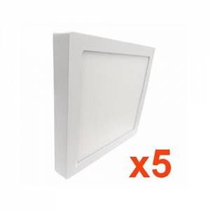 Image de Silamp Plafonnier LED 24W 220V Carré (Pack de 5) - couleur eclairage : Blanc Neutre 4000K - 5500K