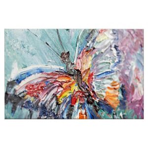 Image de Homemania HOMEMANIA Tableau Butterfly Animaux pour Salon, Chambre Multicouleur en Polyester, Bois, 100 x 3 x 50 cm