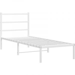 VidaXL Cadre De Lit Métal Avec Tête De Lit Blanc 80x200 Cm