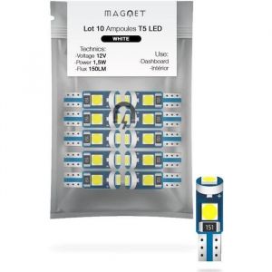 10 Ampoule de Rechange T5 CanBus - 3 LED Qualité SMD 3030 - Voiture, Bateau, Tableau de bord, compteur de vitesse, Intérieur