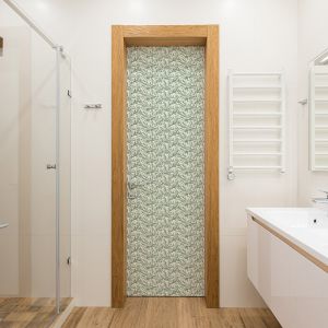 Plage Sticker porte, feuillage Vert inspiration william moris, 204 cm X 83 cm