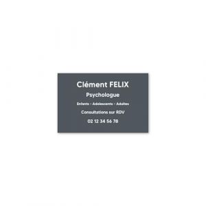 Plaque professionnelle personnalisée en pvc pour psychologue, sophrologue - 1 à 5 lignes de texte - Format 30 x 20 cm - Gris lettres blanches