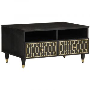 VidaXL Table basse 80x54x40 cm bois de manguier massif, table d'appoint, table de salon, table lat&eacute;rale, bout de canap&eacute;, 358333