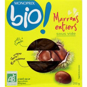 Monoprix Bio Marrons entiers sous vide bio