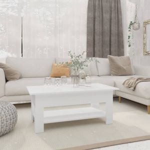 VidaXL Table basse Blanc 102x55x42 cm Aggloméré