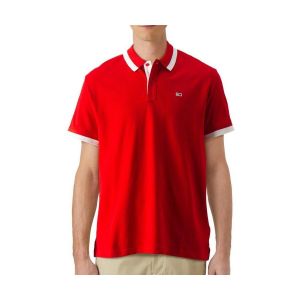 Tommy Jeans Pour homme. Polo Rouge uni
