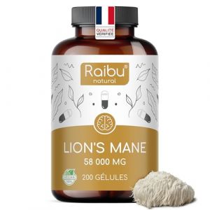 RAIBU Lions Mane (Hericium Erinaceus) Kapseln Hochdosiert