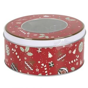 Lily cook KP0049 Boîte Métal 10 Emporte-Pièces Assortis Pâtisserie - Design Festif Rouge et Blanc - pour Passionnés de Cuisine - Taille 20x15 cm - Design Assorti