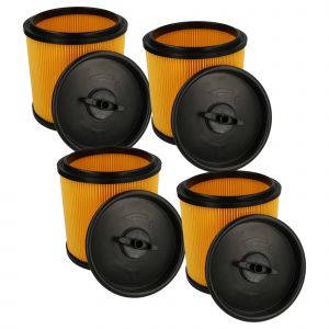 Vhbw 4x filtre pliss&eacute; remplacement pour Parkside 91092030 pour aspirateur - noir / jaune