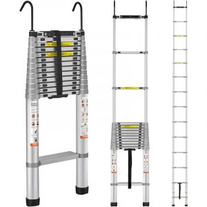 Échelle Télescopique Extensible - VEVOR - Échelle Télescopique en Aluminium Multi-Usages Portable 55m 190kg