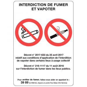 Image de Panneau interdit de f er et de vapoter 21x15cm