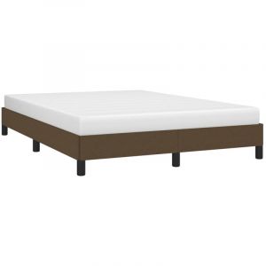 VidaXL Cadre de lit Marron foncé 140x190 cm Tissu Marron foncé