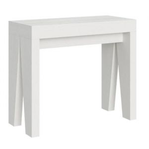 Console extensible 90x40/300 cm Naxy Frêne Blanc