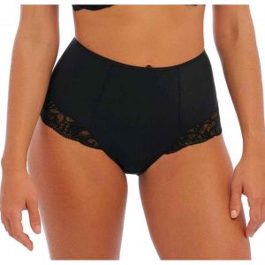 Culotte taille haute bord&eacute;e de dentelle florale
