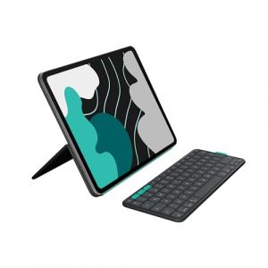 Logitech Flip Folio, étui Clavier pour iPad Pro 13 Pouces (M4) et iPad Air 13 Pouces (M2 et M3) (2024, 2025) - Étui Clavier Bluetooth de Protection escamotable, multidispositifs - Graphite - QWERTY