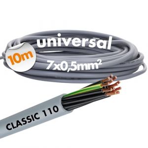Lapp 1119007 Ölflex Classic 110 7G0,5 mm² Câble de commande en PVC 7 x 0,5 mm² avec conducteur de protection vert et jaune I Câble gainé 7 fils I Câble de commande 7 fils I Câble de commande 7 fils