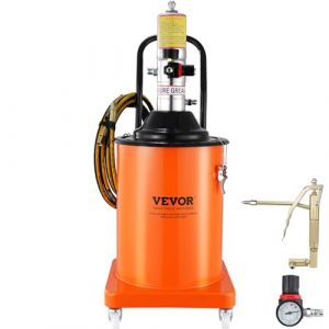VEVOR Pompe à Graisse Pneumatique Rapport de Pression 50:1 Pompe à Seau de Graisse Pneumatique 20 L Pistolet à Graisse Pompe à Graisse Portable sur Roues avec Tuyau 4 m Buse 360° Raccord NPT Standard