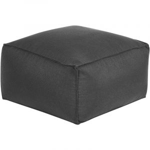 Beliani Pouf Ottoman Rectangulaire en Polyester Rembourré Noir Accessoire Décoration Mukki