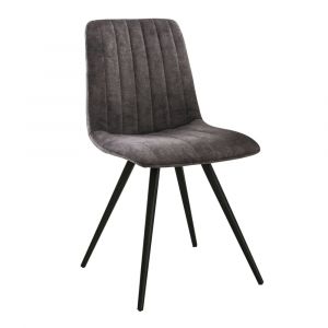 Pier Import - Chaise de salle &agrave; manger en velours gris java (lot de 2)