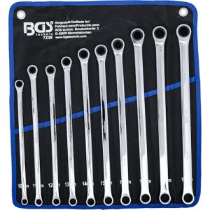 BGS 7239 | Jeu de cl&eacute; polygonales &agrave; cliquet et de cl&eacute; polygonales | extra longues | 10-19 mm | 10 pi&egrave;ces