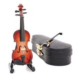Odoria 1/12 Miniature Violon avec Arc t Supporter et étui Instr ents de Musique de Maison de Poupée