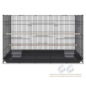 Cage À Oiseaux De 30 Pouces-Duoku-Grande Cage En Métal-Pour Perruches Calopsittes, Petits Perroquets, Inséparables, Perruches