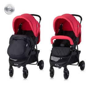 Image de Lorelli Poussette compacte citadine - canne avec couvre-jambes - Martina - rouge