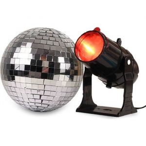 Kit Boule à facettes 15cm avec moteur + Spot avec filtres RVBJ G007BA