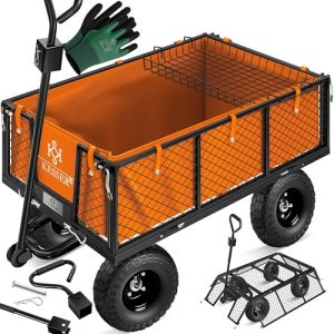KESSER Chariot de Jardin et Plage pliable à 4 Roues Charge Maximum 700kg | Chariot de Transport d’extérieur Chariot à bras Vert