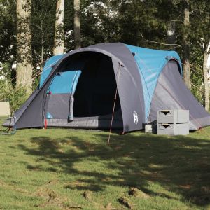 VidaXL Tente familiale à dôme 6 personnes bleu imperméable