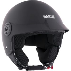 sparco 95148 Casque Demi-Jet avec visi&egrave;re pour Motos Mat avec Coque en ABS Taille L Mixte, Matt Noir, L