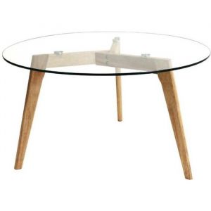 Verane - Table Basse Ronde Plateau Verre - Transparent