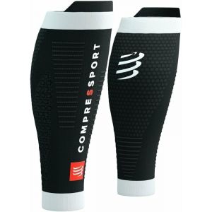 Compressport R2 3.0 Black/White T4 Couvre-mollets pour les coureurs