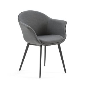 Image de Fauteuil de table vintage, QUILDA Gris Anthracite Taille Taille Unique