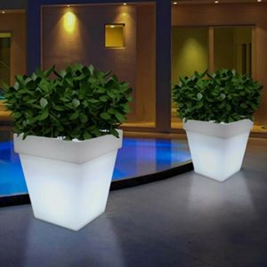 Barcelona led Cache-pot LED RGBW, 40x40x55cm, 12W, IP65, rechargeable