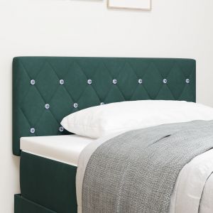 VidaXL Tête De Lit Avec Boutons En Cristal, Tuftée, Verte Foncée, 100 Cm, Velours