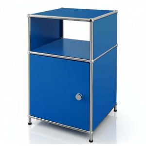 &Eacute;tag&egrave;re m&eacute;tal chrom&eacute; design &eacute;pur&eacute;, Concept Epur&eacute; MK-040, 40 &times; 40 &times; 65 cm, Bleu
