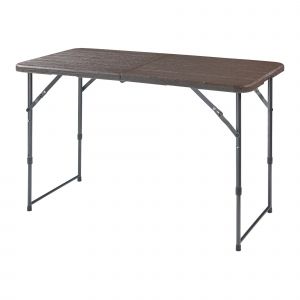 Table De Camping Pliante &Agrave; Hauteur R&eacute;glable 120 X 60 Cm Effet Bois Helloshop26 03_0010993