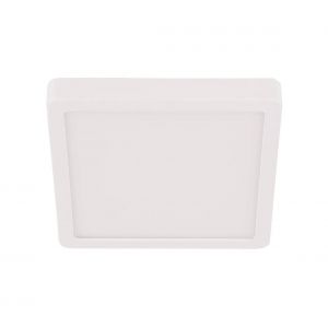 Image de Eglo Plafonnier LED Fueva 5, 28,5 cm, luminaire en saillie carré en métal blanc avec surface éclairée en plastique, lampe de plafond pour salle de bains, blanc neutre, IP44