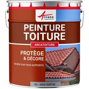 Arcane industries Peinture toiture, tuile, ciment et terre cuite - 10 l Gris fenetre - ral 7040