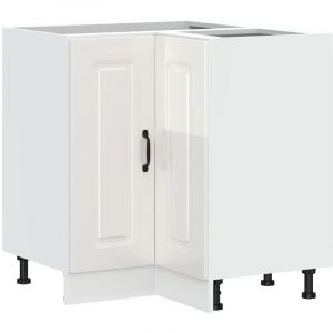 VidaXL Armoire d'angle de cuisine Kalmar blanc brillant