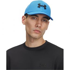 Under Armour Blitzing Ajustable Hommes, Casquette pour Hommes avec Bandeau Anti-Transpiration, Casquette de Sport Confortable et Respirante avec Fermeture réglable, Blue Atlantis/Black, XL/XXL